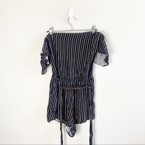 Dress Forum L.A Black Striped Romper with Belt